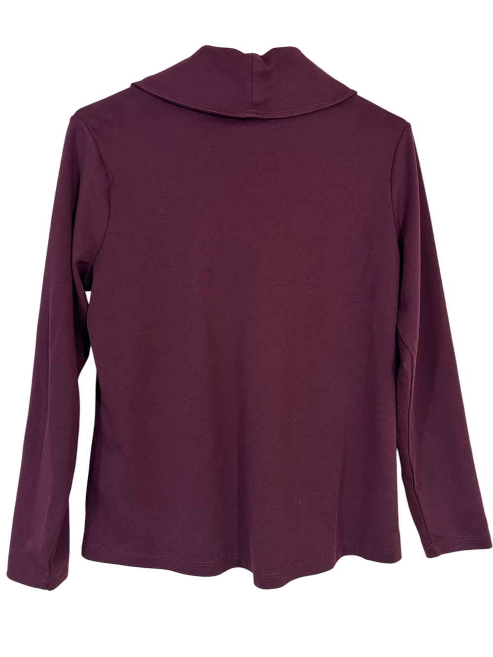 Women’s L.L. Bean Intricate Shawl Collar Long Sleeve Pullover In Dark Plum - Picture 3 of 6